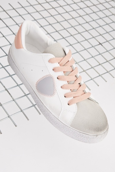 Contrast Lace Up Trainers