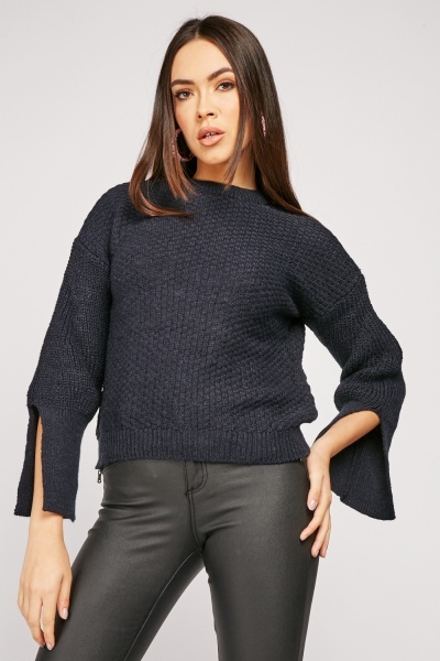 Slit Sleeve Knit Jumper