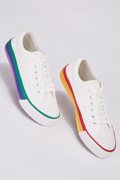 Multi Coloured Sole Low Top Trainers