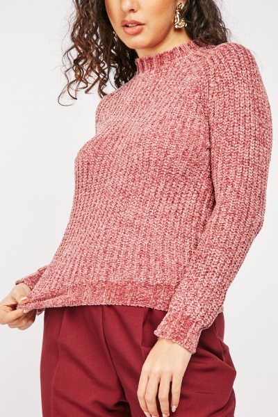 Raglan Sleeve Chenille Knit Jumper