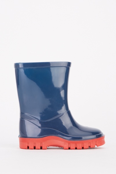 Contrasted Sole Kids Wellies