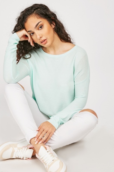 Long Sleeve Cotton Knit Sweater