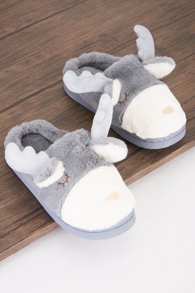 Fluffy Reindeer Slippers
