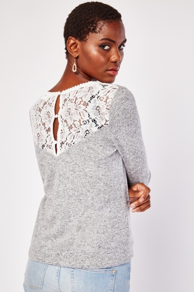 Lace Back Insert Blouse