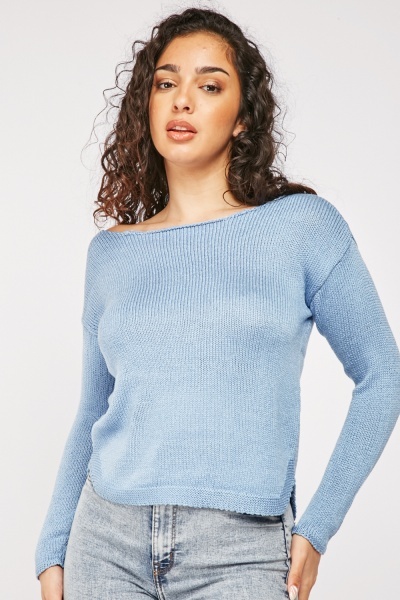 Round Neck Cotton Knit Jumper