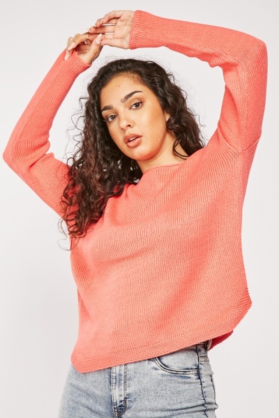 Round Neck Cotton Knit Jumper