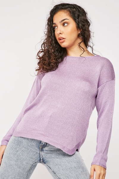 Round Neck Cotton Knit Jumper