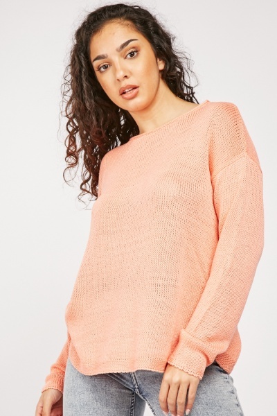 Round Neck Cotton Knit Jumper