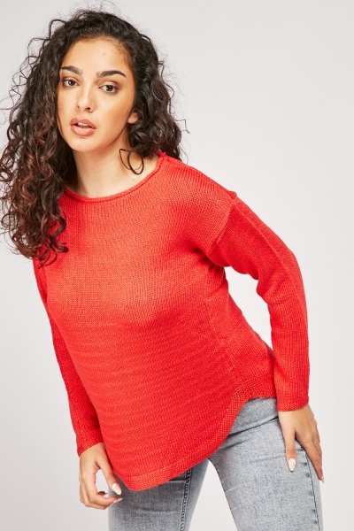 Round Neck Cotton Knit Jumper