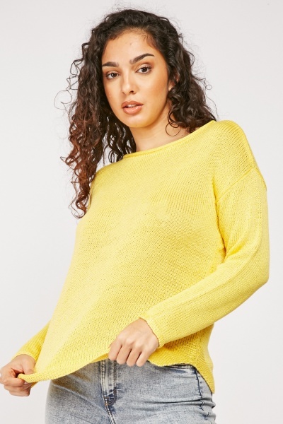 Round Neck Cotton Knit Jumper