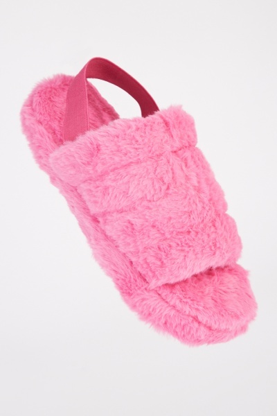 Elasticated Fluffy Slippers