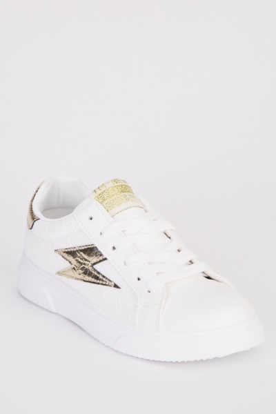 Textured Detail Applique Contrasted Trainers