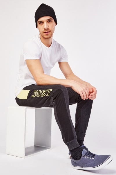 Contrasted Mens Cotton Joggers