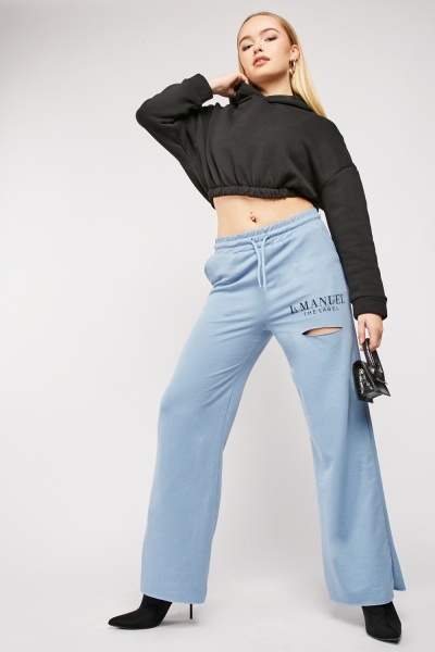 Cut Out Wide Leg Trousers