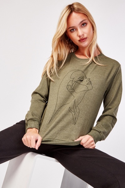 Line Drawing Art Long Sleeve Sweater