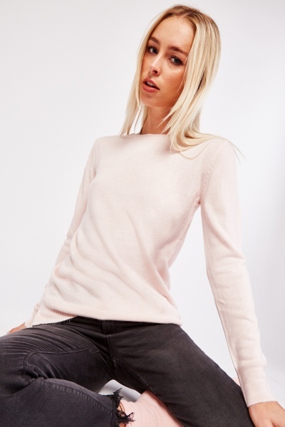 Stitched Trim Fine Knit Jumper