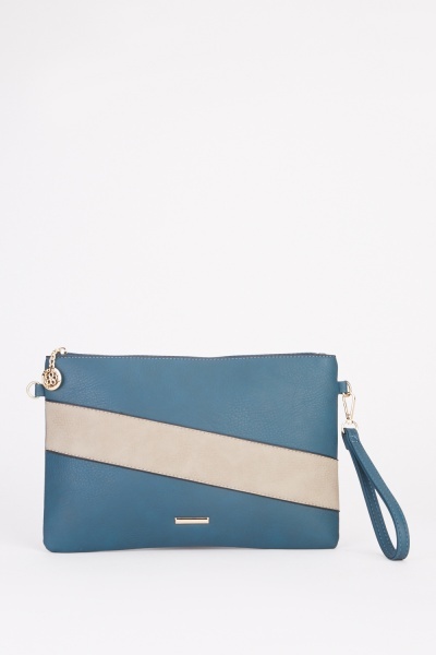 Contrasted Panel Textured Bag