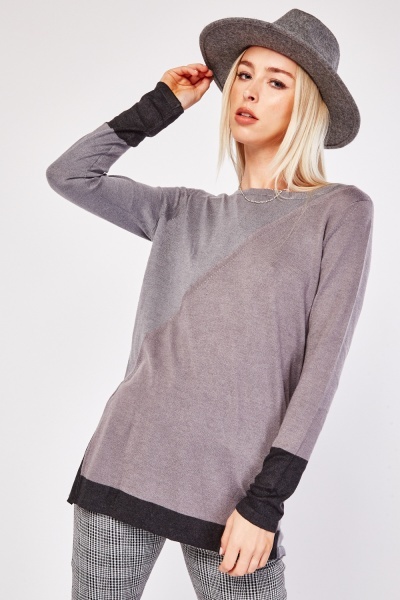 Two Tone Fine Knit Top