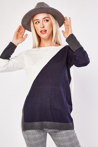 Two Tone Fine Knit Top