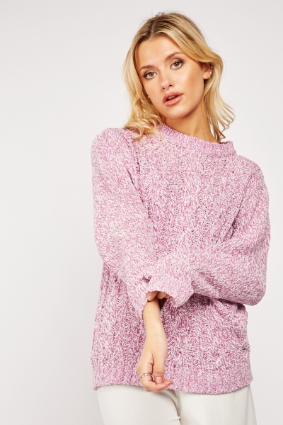 Cable Knit Speckled Knitwear