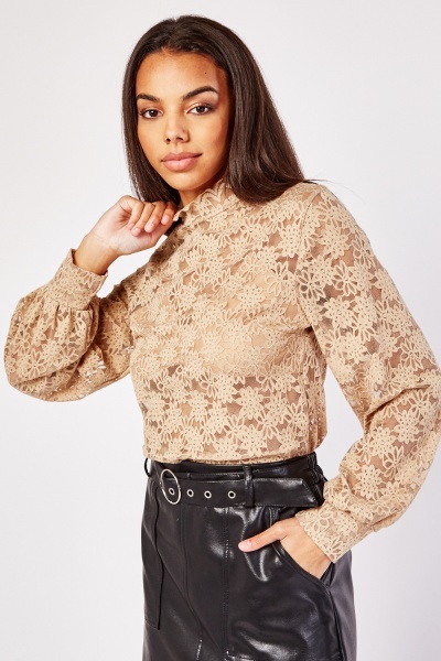 Flower Lace Long Sleeve Top