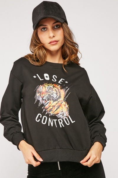 Front Statement Print Sweater