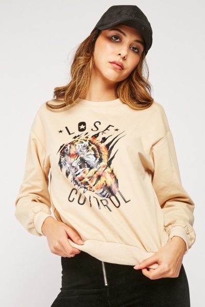 Front Statement Print Sweater