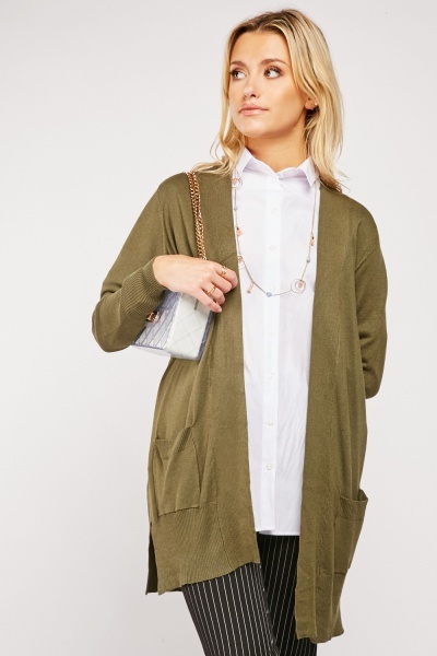 Long Line Open Front Cardigan