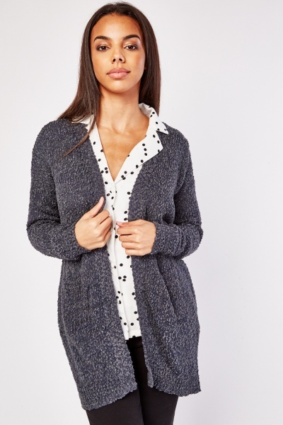 Open Front Bobble Textured Cardigan