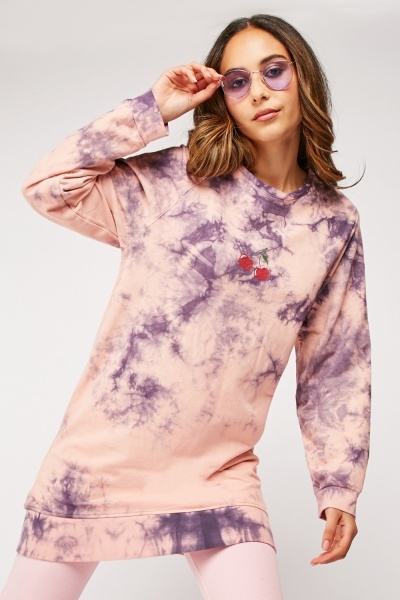 Tie Dye Long Line Sweater