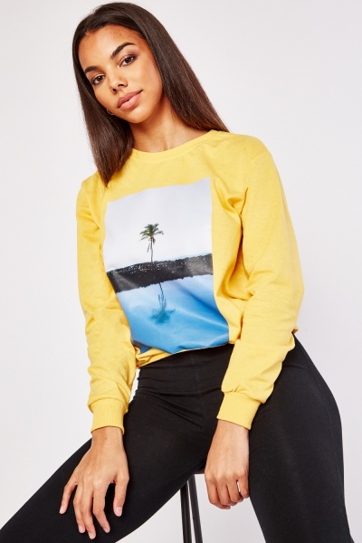 Palm Tree Print Sweater