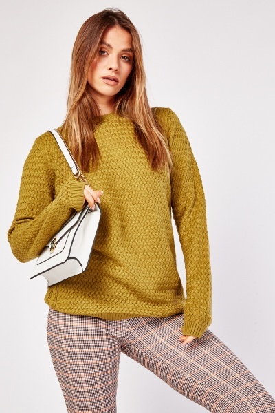 Textured Panel Knit Jumper