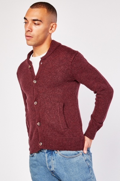 Button Up Knitted Mens Cardigan