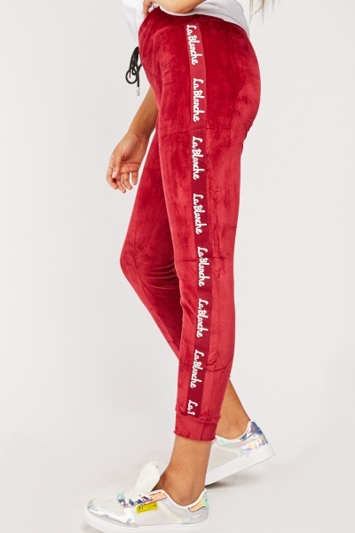 Graphic Side Logo Velveteen Joggers