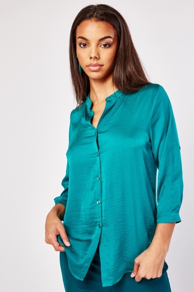 Mandarin Collar Silky Top