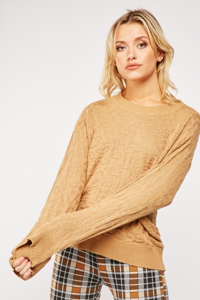 Shimmery Cotton Knitted Jumper