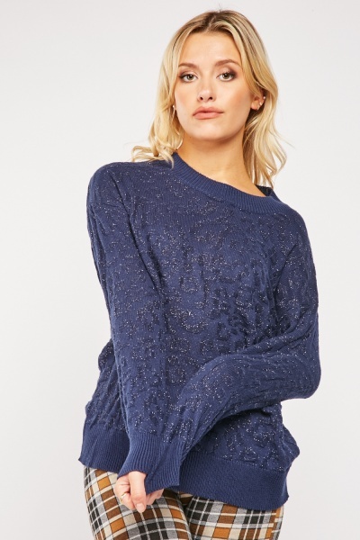 Shimmery Cotton Knitted Jumper