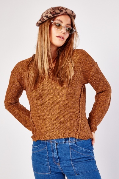 Elbow Patch Trim Speckled Jumper