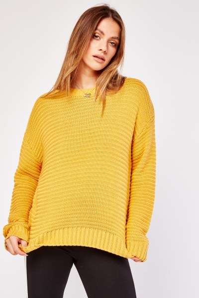 Textured Mustard Knit Jumper