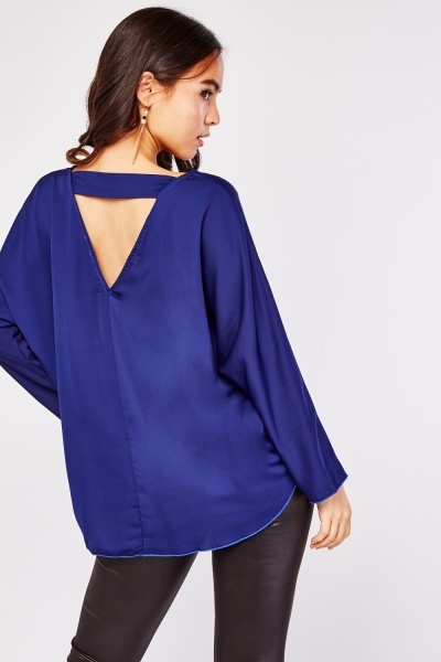 V Neck Back Chiffon Top