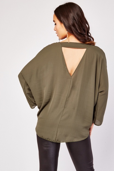 V Neck Back Chiffon Top