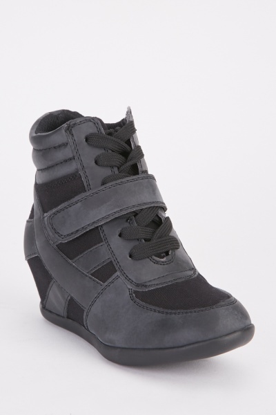 Kids Wedge Lace Up Boots