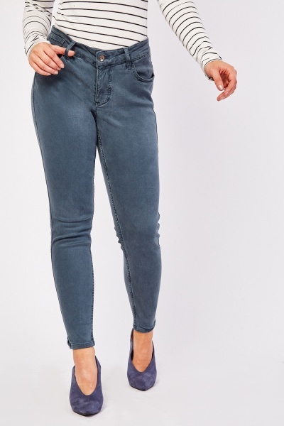 Mid Waist Straight Fit Trousers
