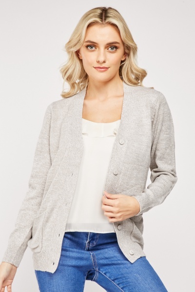 Button Up Long Line Cardigan