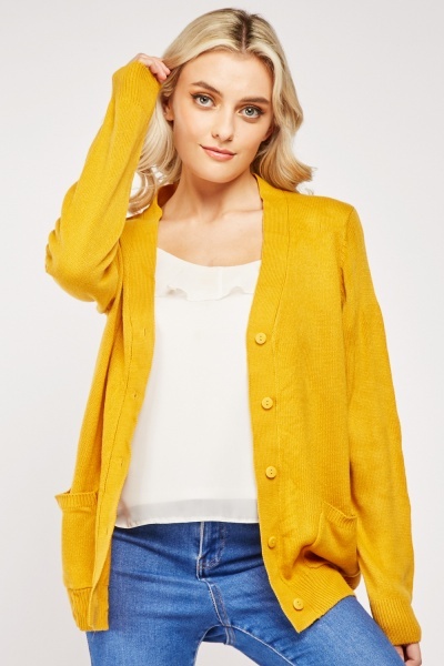 Button Up Long Line Cardigan