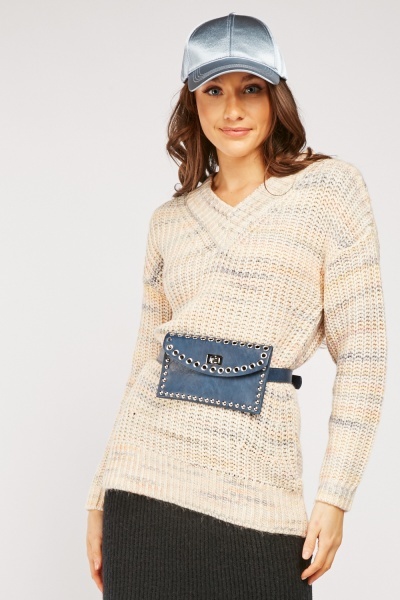 Multi Coloured Chunky Knit Jumper