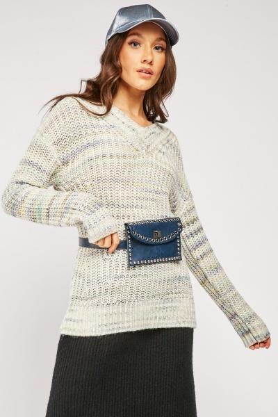 Multi Coloured Chunky Knit Jumper