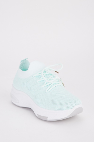 Perforated Chunky Sole Knitted Trainers