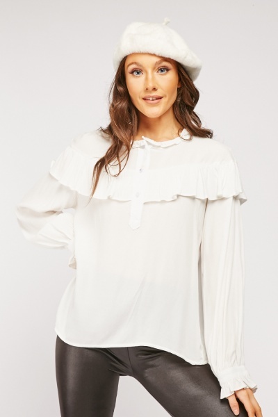 Ruffle Long Sleeve Blouse