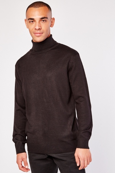 Turtle Neck Knitted Mens Jumper